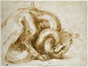Estudio de un monstruo alado, c.1525 de Michelangelo Buonarroti